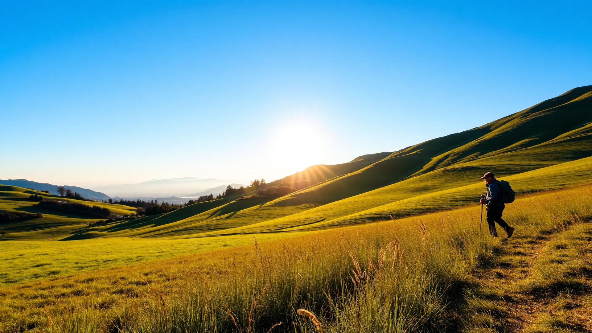 Paesaggio del Friuli al tramonto — colline, prealpi e sentieri